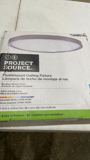 Flush mount ceiling fixture-brushed nickel finish