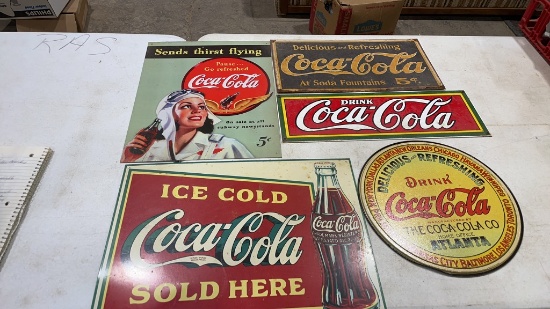 5 Coca-Cola metal signs