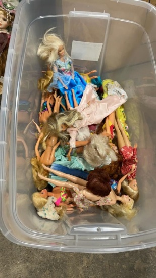 Box of misc Barbie dolls