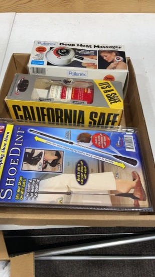 Box of new massager,ShoeDini & Campbell’s Soup