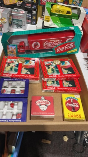 Box of Coca-Cola items
