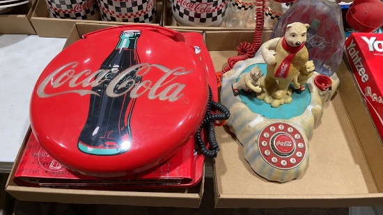 2 boxes of Coca-Cola telephones,magnet board &