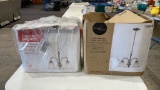 Lot of 2–3 light chandeliers-brushed nickel finish