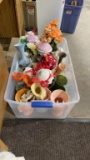 Tub of misc vases
