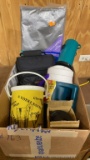 Box of insulated bags,thermos,tubbler & ice bucket