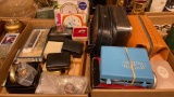 2 boxes of costume jewelry, razors & travel cases