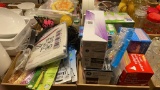 2 boxes of lightbulbs,shoe file & hangers