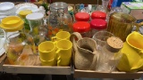2 boxes of pitchers, canisters & cups