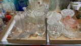 2 boxes of glass candy dishes & vases