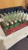 Wooden Dr Pepper box and bottles