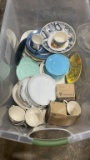 Tub of misc china, plates, saucers