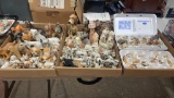 3 boxes of misc dog ceramic figurines