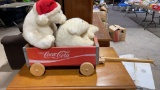 Coca-Cola wooden wagon w, bears