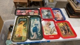 Lot of metal Coca-Cola trays