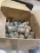 Box of antique clear insulators