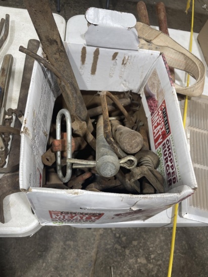 Box of assorted trailer pins