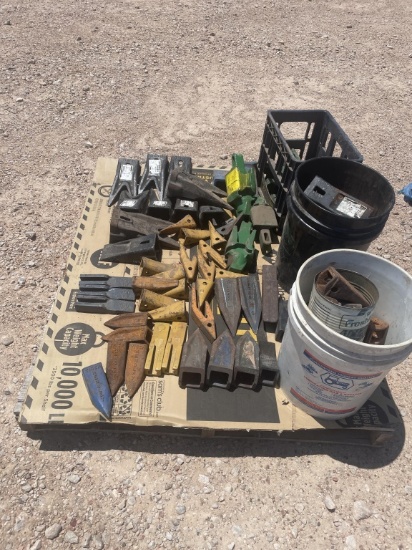 Pallet of excavator bucket teeth