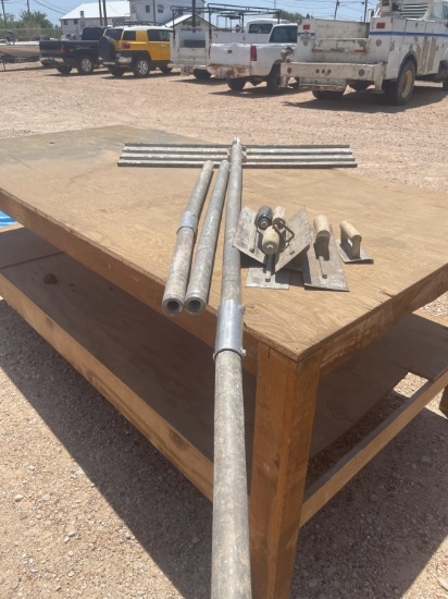 Lot of concrete finishing tools