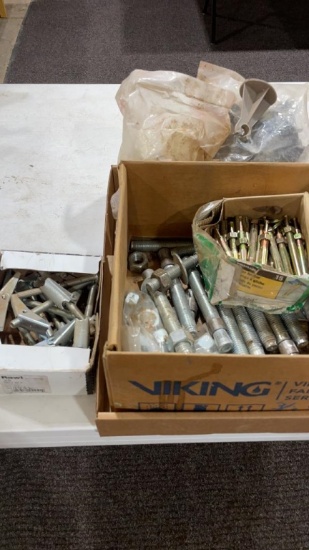 Box of anchor bolts,toggle bolts & rebar chairs