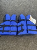 2 new blue adult life jackets