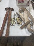 Fence stretchers, hay hook & tow strap