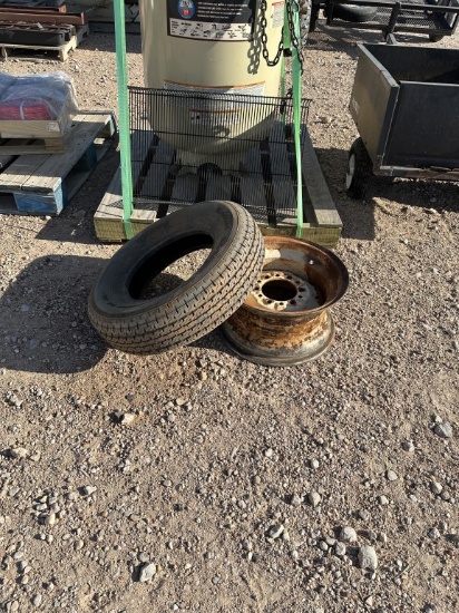 Unused 13” tire 175/80R13 & 15” implement rim