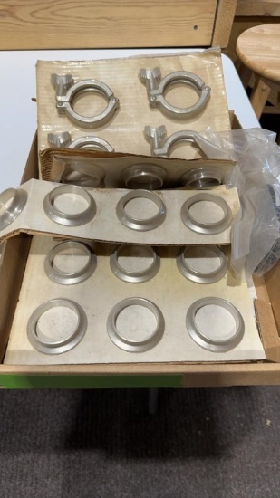 Box of 2” stainless steel tubing couplings