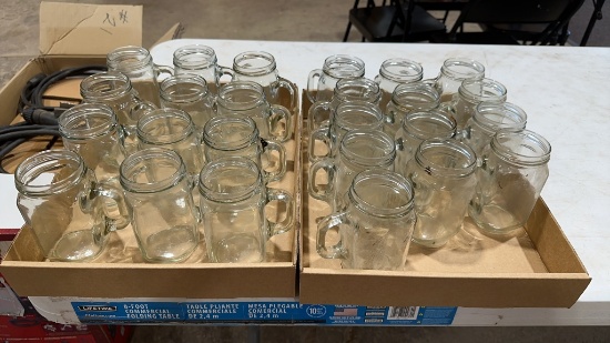 2 boxes (25) mason jars w/handles