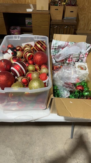 2 boxes of Christmas ornaments