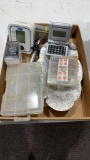 Box of household screws,BP monitor,watch & clock