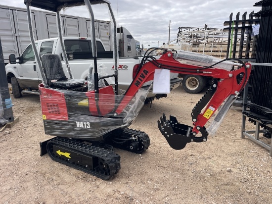2024 MIVA VA13 Mini Excavator Red