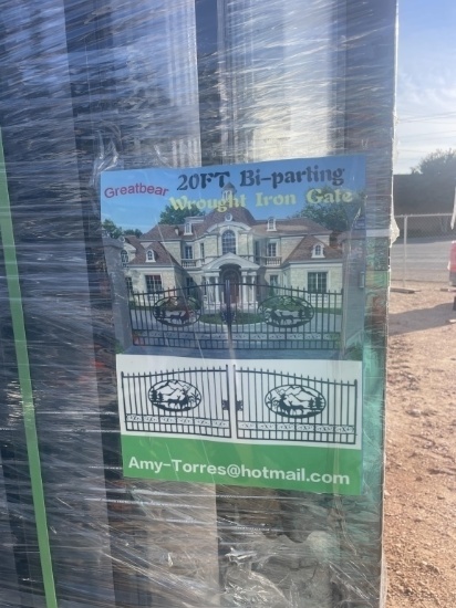 20' Double Iron Gate w/ Deer artwork