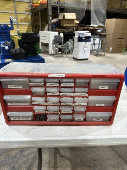 26 drawer small parts bin-missing 1 drawer