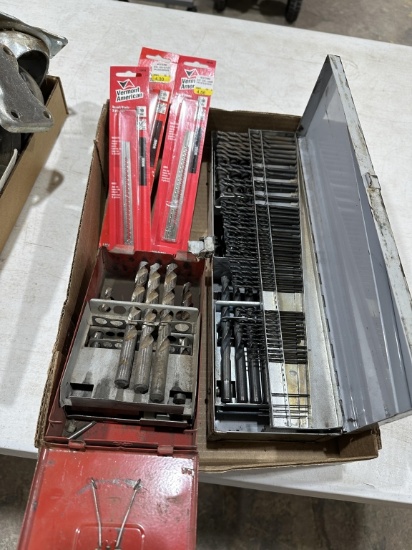 Box of misc drill bits & scroll blades
