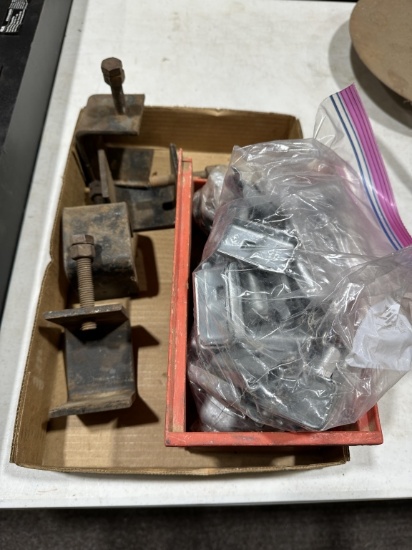 Box of shelving clamps & camper clamps