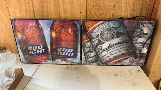 Budweiser & Bud Light lighted signs