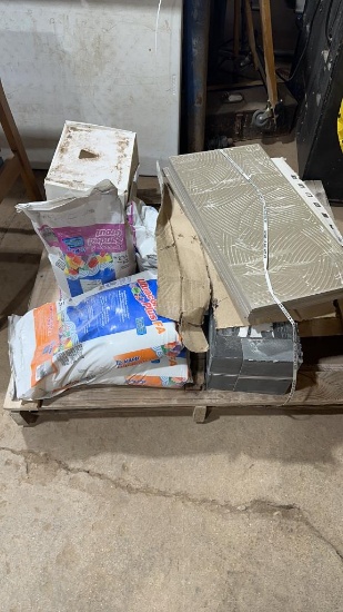 Pallet of misc tile & grout