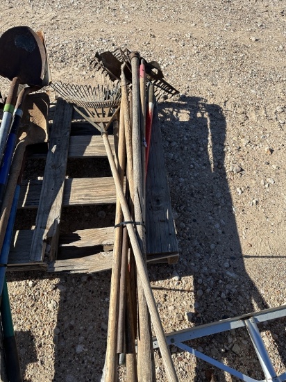 Lot of misc rakes & hoes