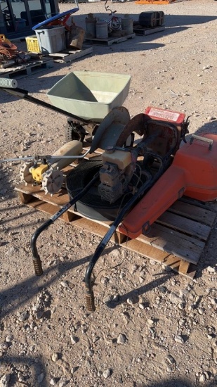 Pallet of yard equipment