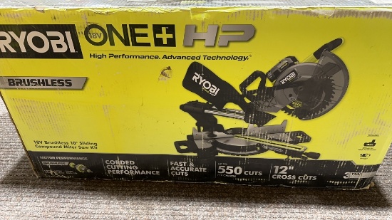 RYOBI 18V 10" sliding compound miter saw kit