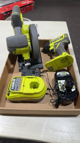 RYOBI 18v 3/8" impact, 5-1/2” circular saw,