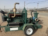 Diesel driven water pump trailer