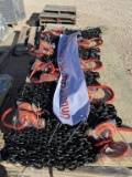 Lot Of 8 7' Double Chain Lifting Sling