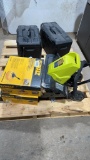 2 RYOBI 40V  chainsaws, tiller & 2 Dewalt surface