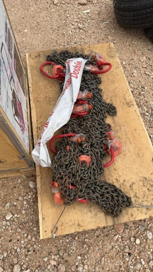 Lot of 8 7' Double leg lifting chain sling