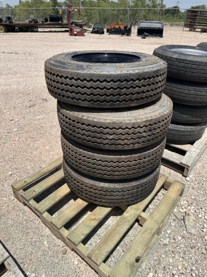 Set of 4—-235/75R17.5 tires & wheels