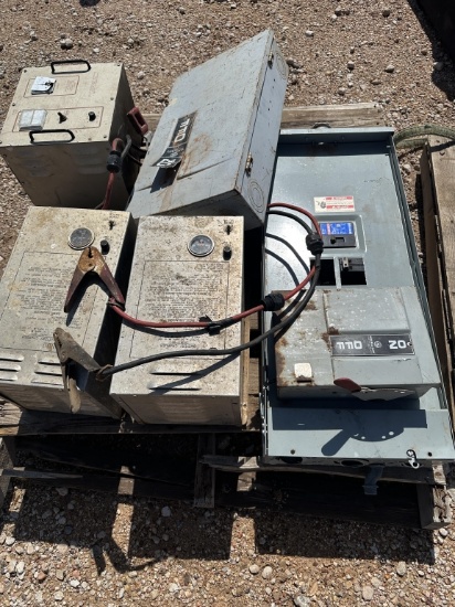 Pallet of (2) 50amp battery chargers, solar