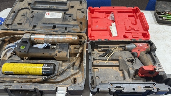 JD cordless grease gun & Milwaukee cordless 3/8"