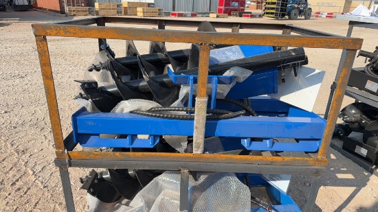 AGT Skid Steer Auger with 3 bits-blue
