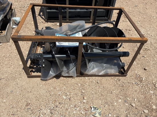 Skid Steer Auger With 3 Auger Bits
